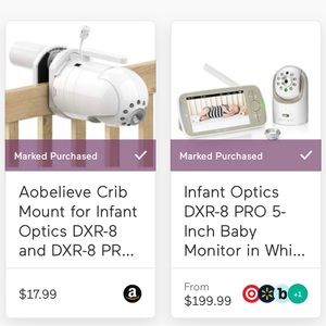 Complete, unopened infant optics baby monitor and accessory